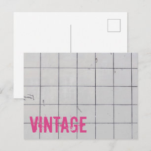 Cartão Postal De Festividades Azulejos White Vintage 80s 70s 60s versão retrô