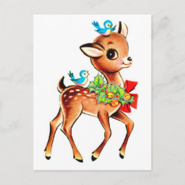 Cartão Postal De Festividades Baby Deer Christmas