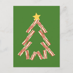 Cartão Postal De Festividades Bacon Christmas Tree