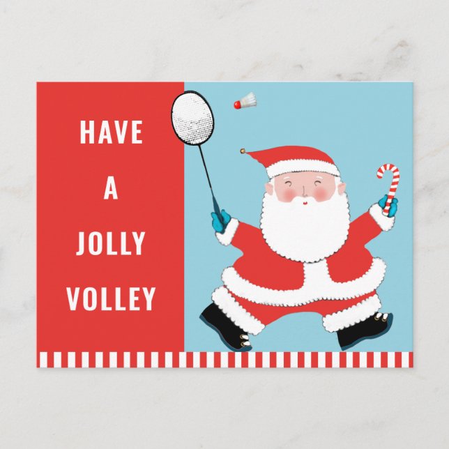 Cartão Postal De Festividades Badminton Christmas (Frente)