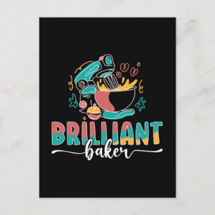 Cartão Postal De Festividades Baker Brilhante Cupcake Fazendo Bateria De Chef