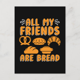 Cartão Postal De Festividades Baker Todos Os Meus Amigos São Pão Fazendo Bolo De
