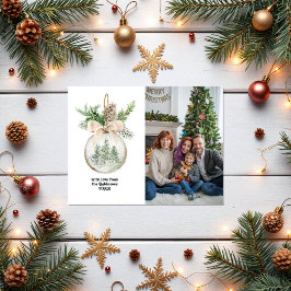 Cartão Postal De Festividades Balança de Natal Neutral Watercolor