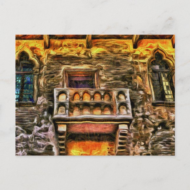 Cartão Postal De Festividades Balcony Verona Van Gogh, de Julieta (Frente)
