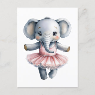 Cartão Postal De Festividades Balé de dança de bailarina de elefante