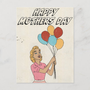 Cartão Postal De Festividades Balões do Dia das Mães Feliz