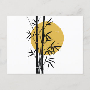 Cartão Postal De Festividades Bambu e lua