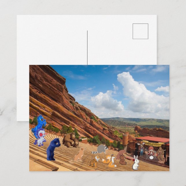 Cartão Postal De Festividades Banda de Pé Grande nas Rochas Vermelhas (Frente/Verso)