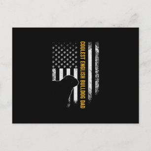 Cartão Postal De Festividades Bandeira Americana Vintage EUA Bulldog Inglês Mais