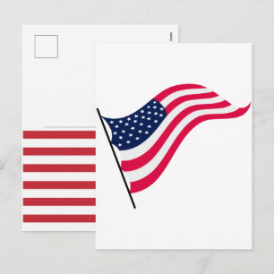 Cartão Postal De Festividades Bandeira dos EUA 2026 – Ousada Bandeira Americana 
