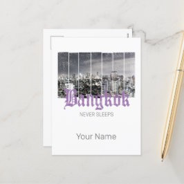 Cartão Postal De Festividades Bangkok Skyline Vintage BKK Retro Tailândia Design