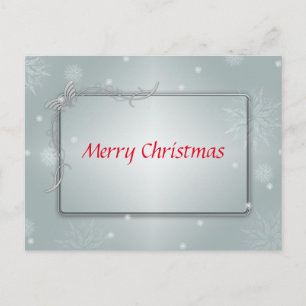 Cartão Postal De Festividades Banho Azul de Neve Decorrido Feliz Natal