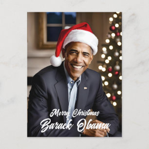 Cartão Postal De Festividades Barack Obama no Natal