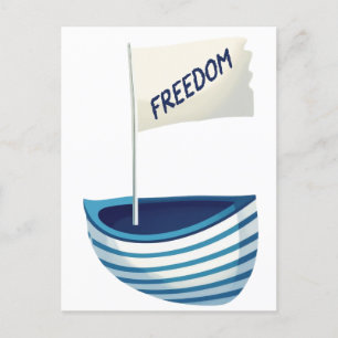 Cartão Postal De Festividades Barco da Liberdade Náutica