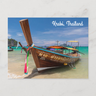 Cartão Postal De Festividades Barco de cauda longa, Krabi, Tailândia