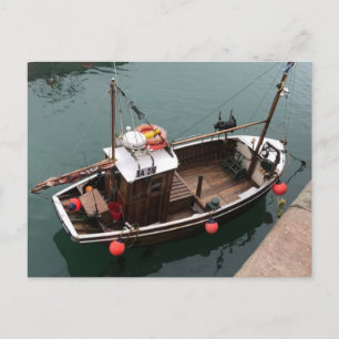 Cartão Postal De Festividades Barco de Pesca no Porto de Portpatrick, Wigtownshi