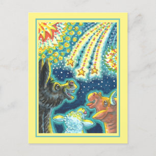 CARTÃO POSTAL DE FESTIVIDADES BARNYARD FARM ANIMAIS EM QUARTO DE JULHO, FANTÁST