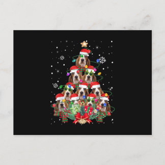 Cartão Postal De Festividades Basset Hound Dogs Tree Christmas Pajama Xmas Gifts