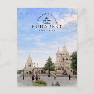 Cartão Postal De Festividades Bastião dos Pescadores | Budapeste Hungria Aquarel
