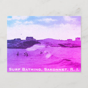 Cartão Postal De Festividades Bathing surf, Sakonnet - Pequeno Compton, RI