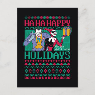 Cartão Postal De Festividades Batman   Boas Festas Joker & Harley Quinn