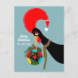 Cartão Postal De Festividades Bauble de Natal Sagrado do Galo Português