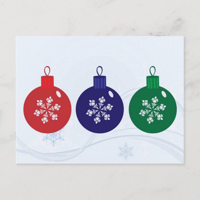 Cartão Postal De Festividades Baubles de Natal (Frente)