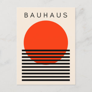 Cartão Postal De Festividades Bauhaus Orange Red Sun