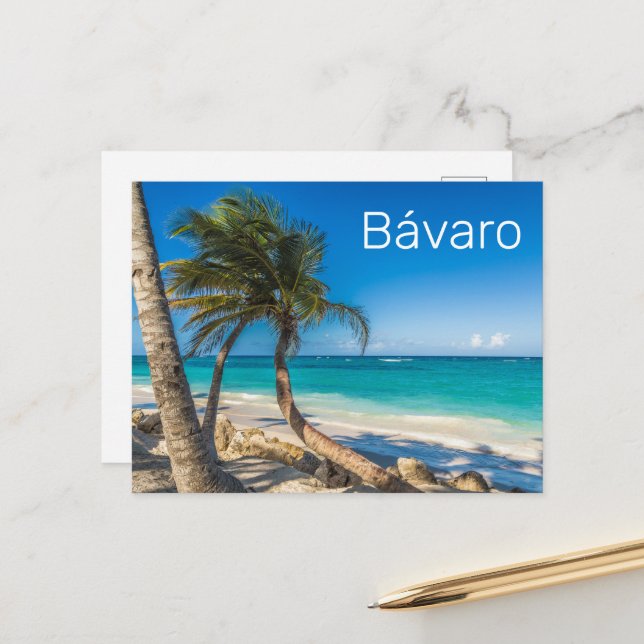 Cartão Postal De Festividades Bavaro Beach Caribe República Dominicana Souvenir (Frente/Verso In Situ)