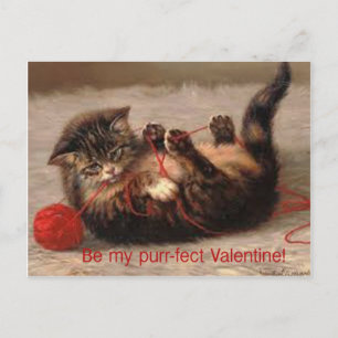 Cartão Postal De Festividades Be My Purr-fect Valentine!