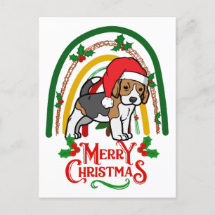 Cartão Postal De Festividades Beagle Felry Natal