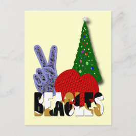 Cartão Postal De Festividades Beagles de Amor pela Paz