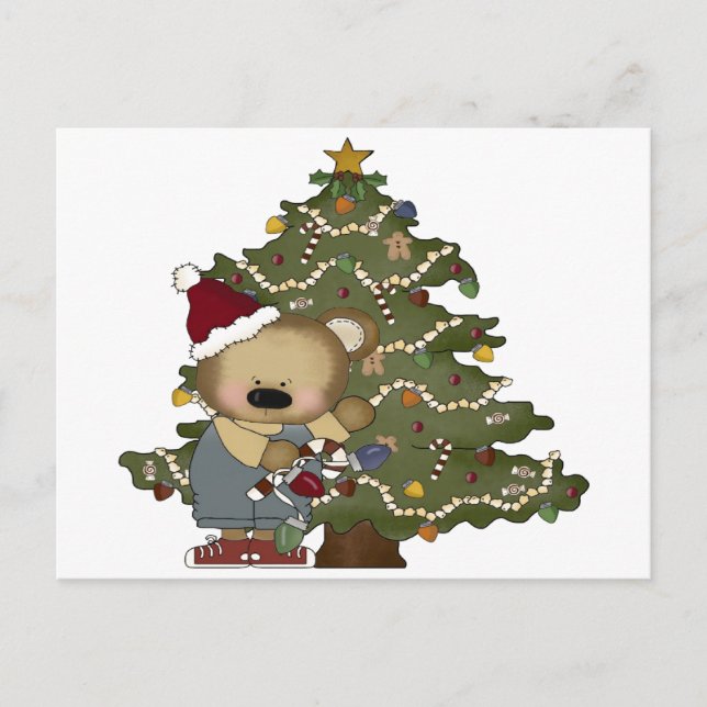 Cartão Postal De Festividades Bear Natal (Frente)