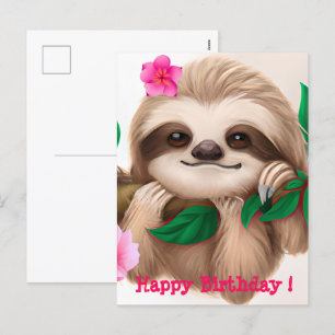 Cartão Postal De Festividades Bebê bonito mordendo em uma árvore