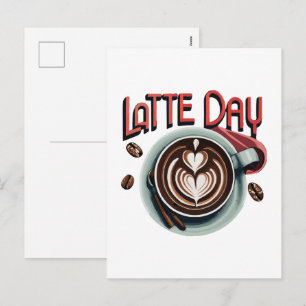 Cartão Postal De Festividades Bebidas de Café