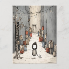 Cartão Postal De Festividades Beco de presentes bonitos