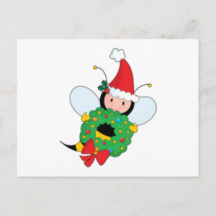 Cartão Postal De Festividades Bee Christmas