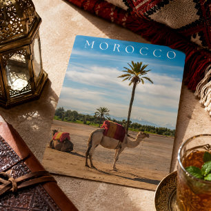 Cartão Postal De Festividades Bela Aventura de Camelo no Deserto de Marrakech