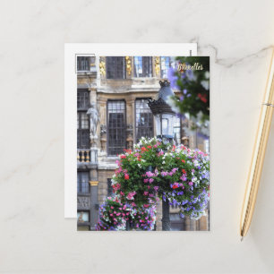 Cartão Postal De Festividades Bela Grand Place de Bruxelas, Bélgica