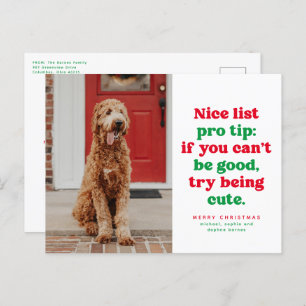 Cartão Postal De Festividades Bela lista pro gorjeta engraçada uma foto de Natal