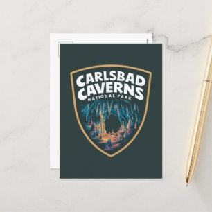 Cartão Postal De Festividades Beleza do Carlsbad Caverns National Park Emblem