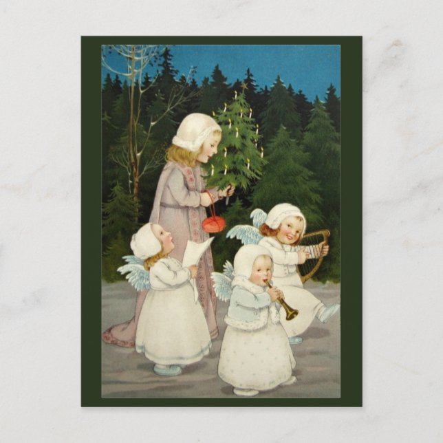 Cartão Postal De Festividades Belo cartão de natais vintages (Frente)