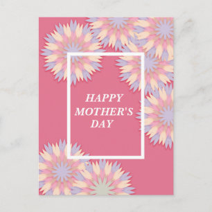 Cartão Postal De Festividades Belo Dia de as mães Azul Branco Branco
