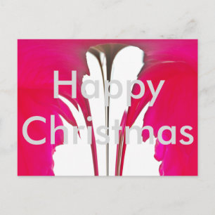 Cartão Postal De Festividades Belo Feliz Natal Rosa vermelha incrível