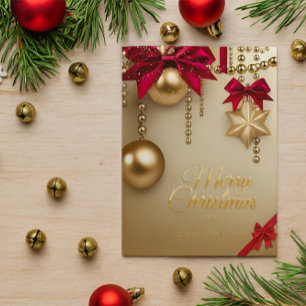 Cartão Postal De Festividades Belo Natal Vermelho Novo
