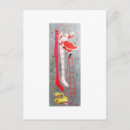 Cartão Postal De Festividades Belos Papais noeis de Meio século Vintage