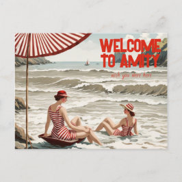 Cartão Postal De Festividades Bem-vindo à Amity (Editável) Seaside