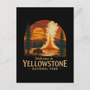 Cartão Postal De Festividades Bem-vindo à Embroiderme Yellowstone Nacional EUA