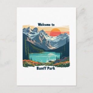 Cartão Postal De Festividades Bem-vindo ao Banff National Canadian Park