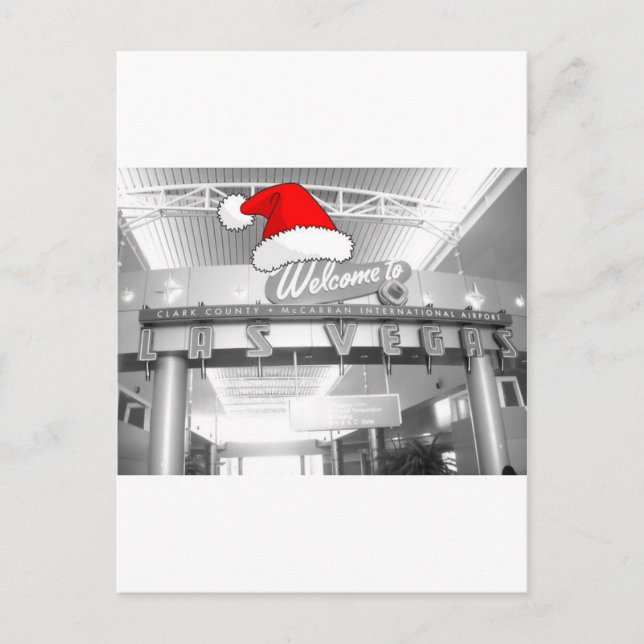 Cartão Postal De Festividades Bem-vindo ao Natal de Las Vegas (Frente)